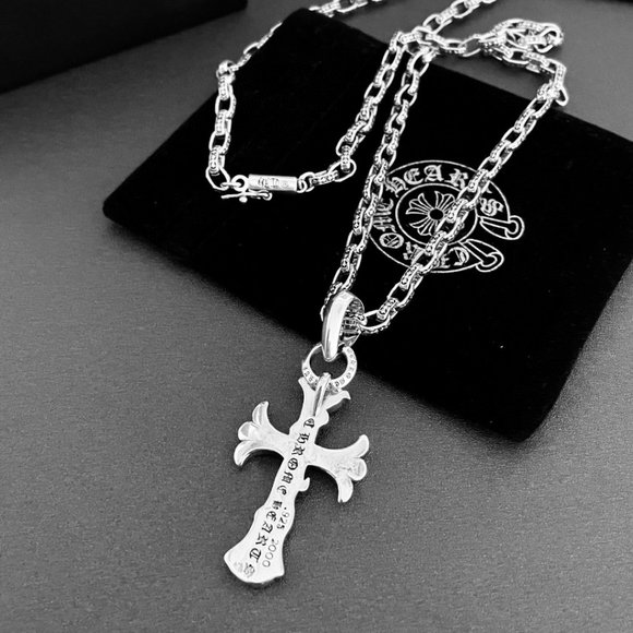 Chrome Hearts Vintage Vine Flower Cross Pendant Cross Flower Necklace - Picture 3 of 6